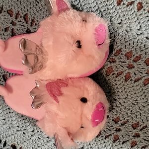 Size 11-12 kids Winged Piggy slippers